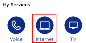 Go to 'My Internet' option