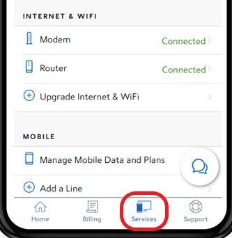Click on the services