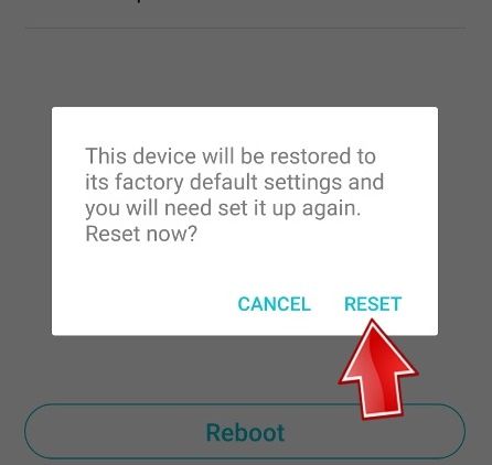 Confirm Reset TP-Link Router