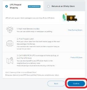 Choose UPS prepaid, Print the shipping label and click on confirm