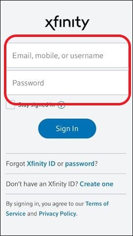 Login to Xfinity
