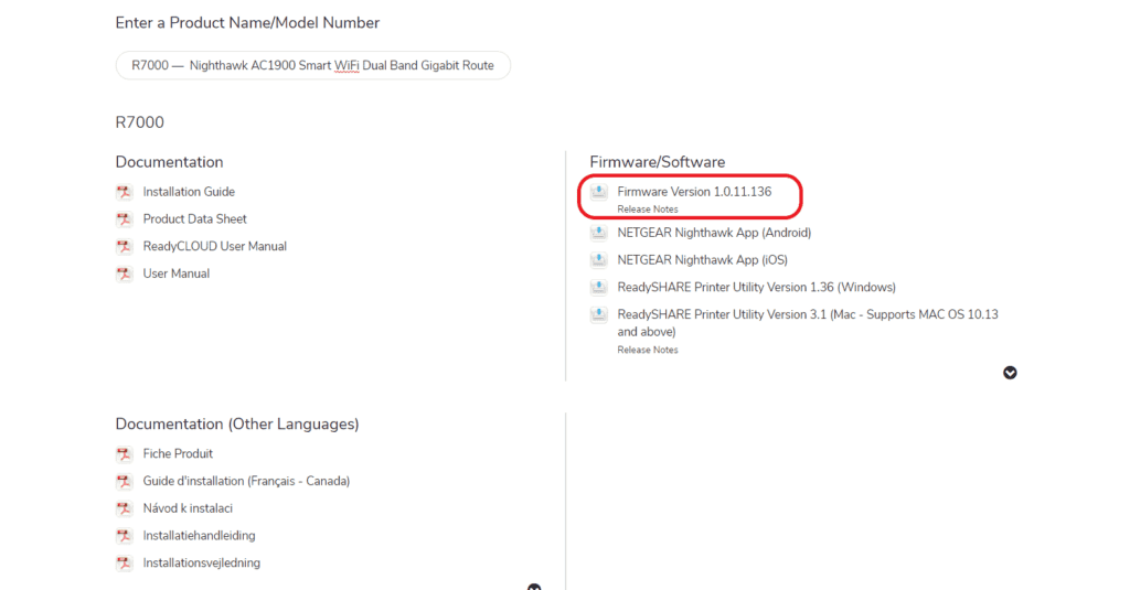 Search for your router model