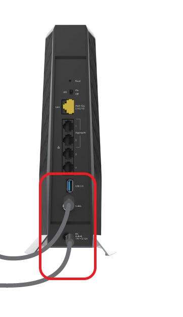 Coax and power in modem