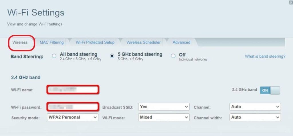 Set SSID and Password