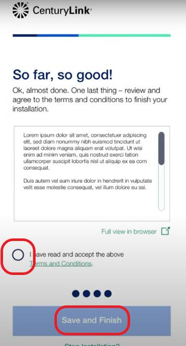Accept the terms and condition