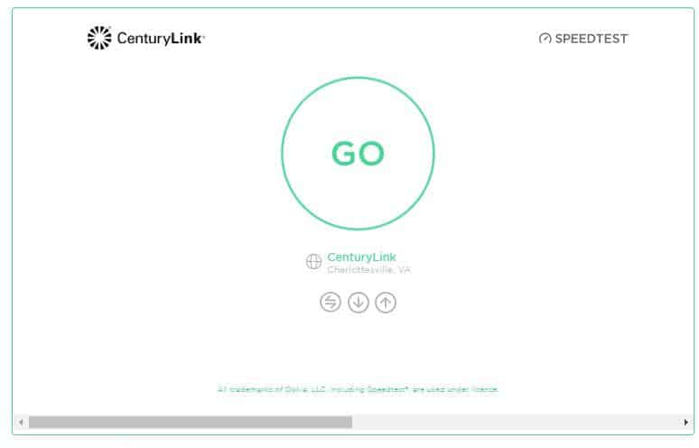 CenturyLink speed test