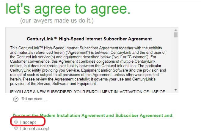 Click on I accept for terms