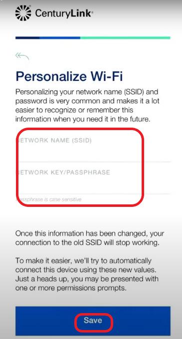 Enter ssid password