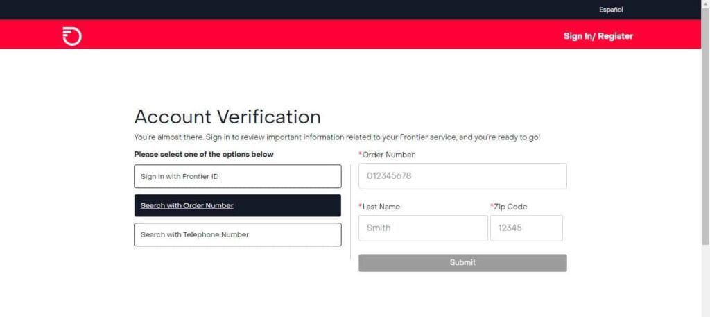 Activation process using the order number