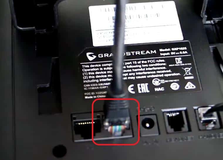 Connect the other end into Phone Lan