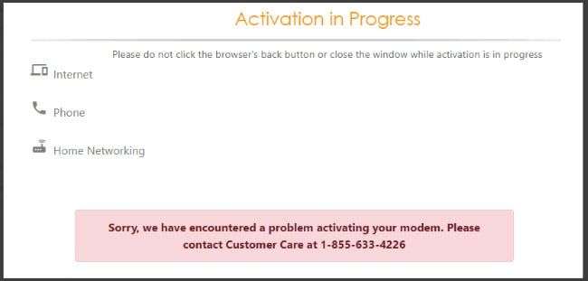 Activation not successful
