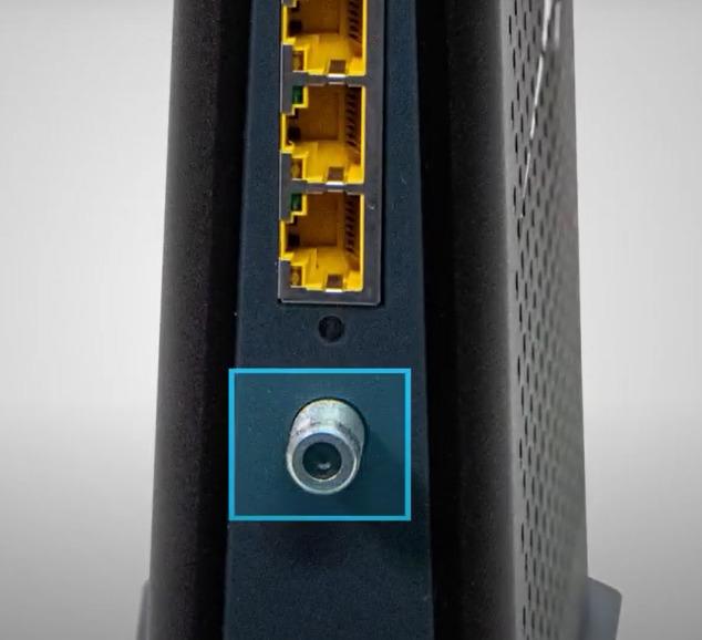 Connect coaxial cable into Midco gateway