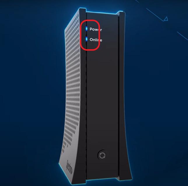 Online modem light indicator