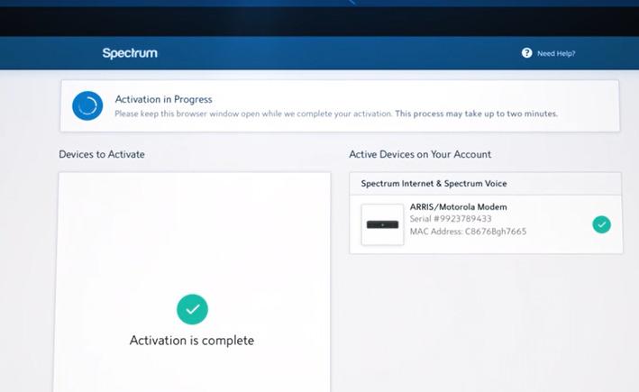 Spectrum activation complete