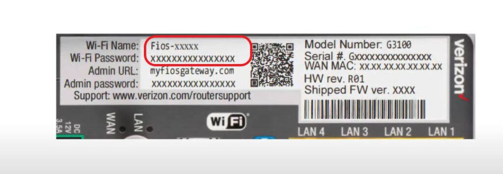 Version Fios credentials