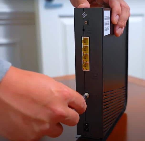 Coax connecting to modem