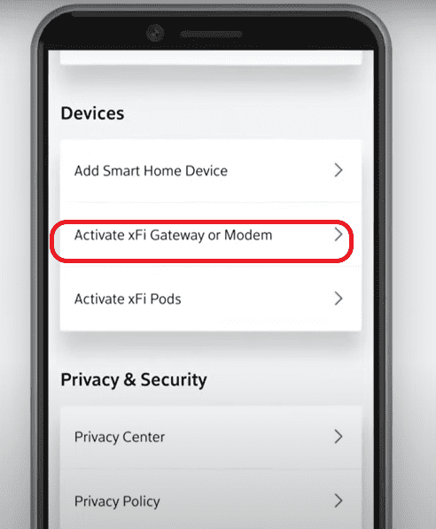 Activate xFi Gateway or Modem