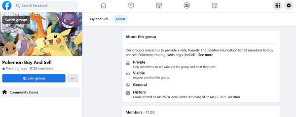 Pokemon Buy Sell Facebook Groups