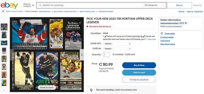 eBay hockey cards