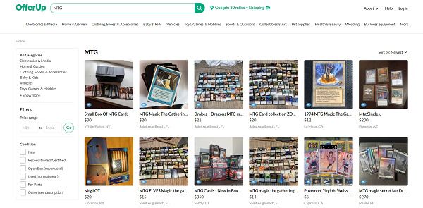 OfferUp Selling MTG Cards