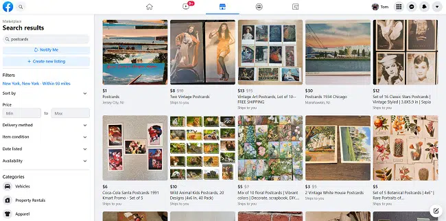 Facebook-Marketplace-sell-postcards