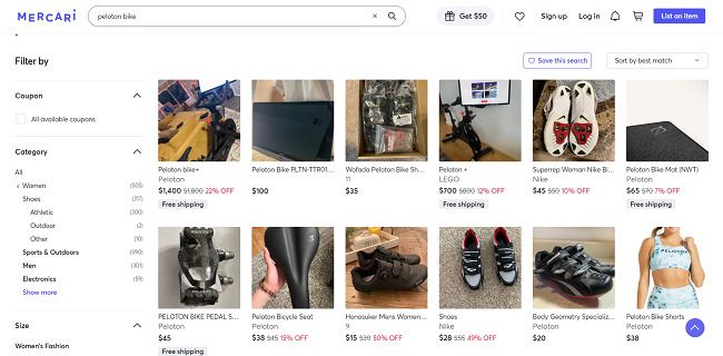 Mercari sell used Peloton