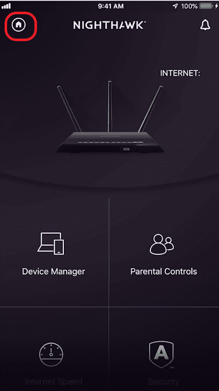 Click on the home button on the left corner