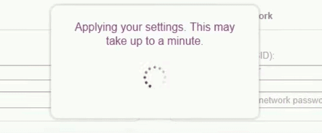 Wait until the settings are applied
