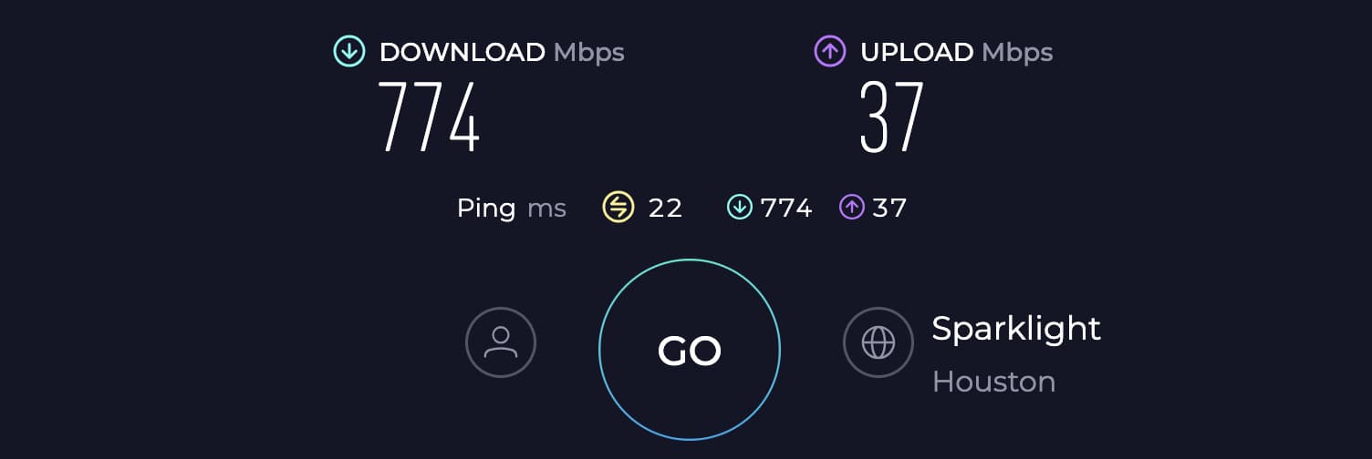 ARRIS SB8200 Speed Test