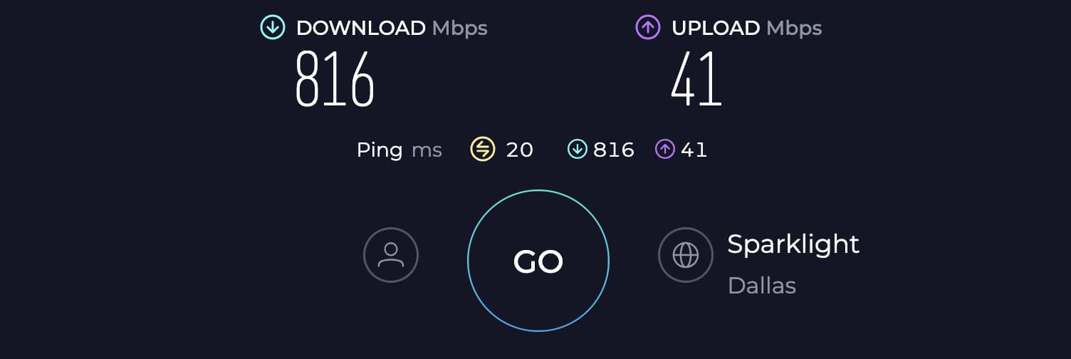 Motorola MB8600 Test with Sparklight