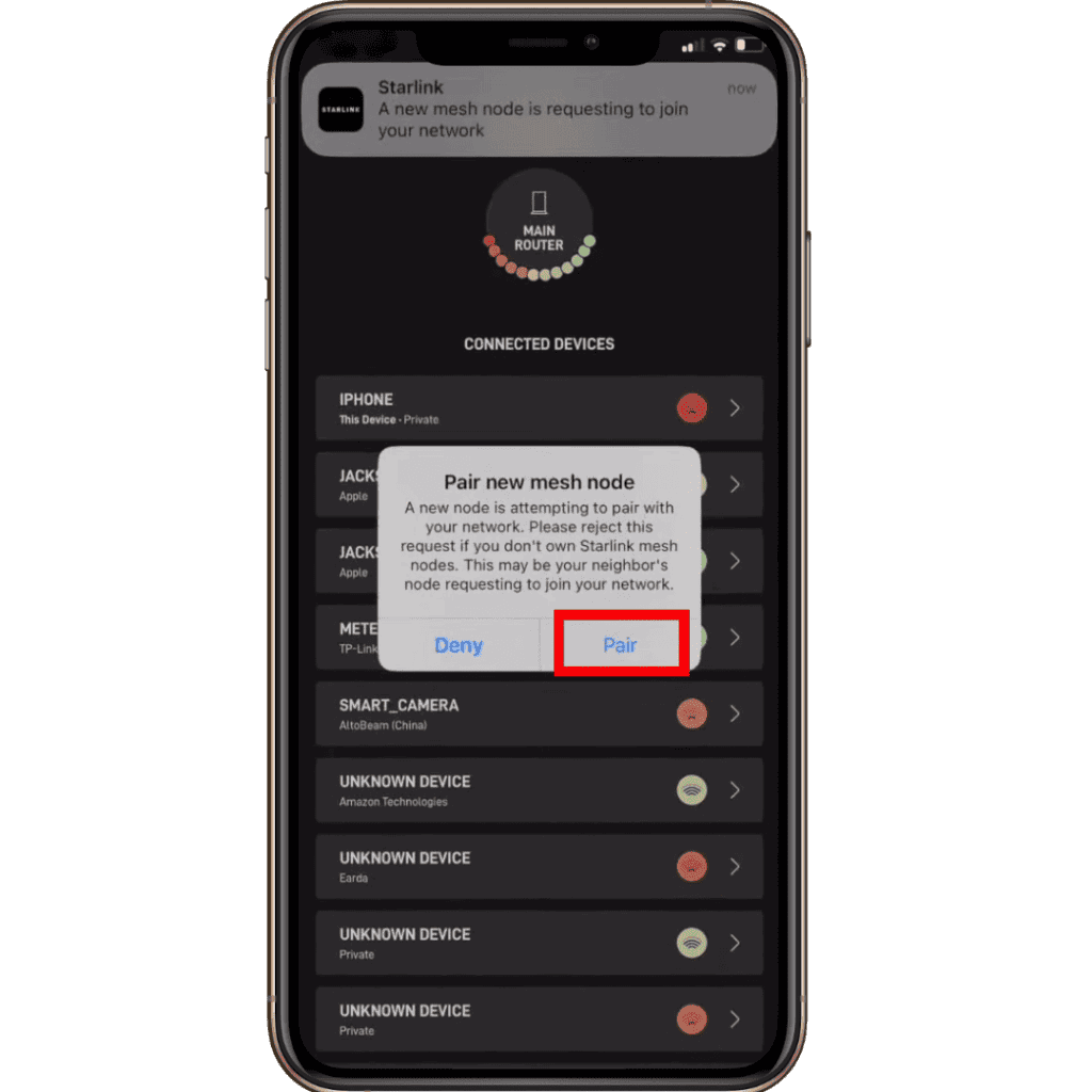Pair with Starlink Router