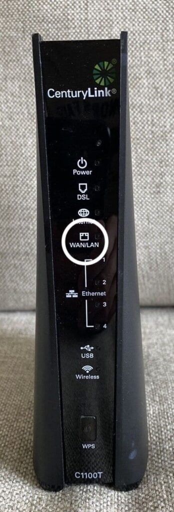 WAN/LAN Light on Technicolor Modem