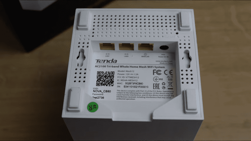 Tenda Nova MW12 Ports