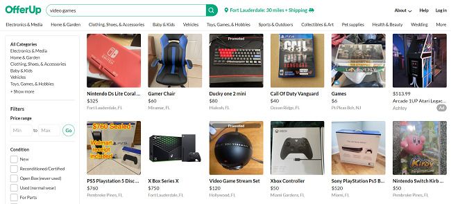 OfferUp Sell Video Games