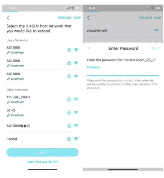 Select existing Wi-Fi network