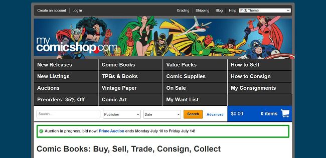 MyComicShop sell