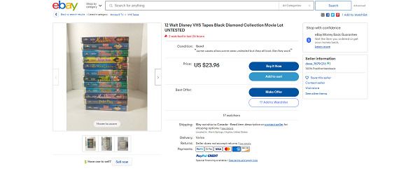 eBay-Disney-VHS-tapes