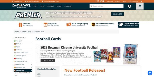 Dave & Adam's selling football cards