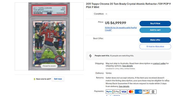 eBay sell football cards
