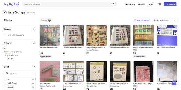 Mercari Sell Vintage Stamps