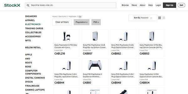StockX Sell PlayStation