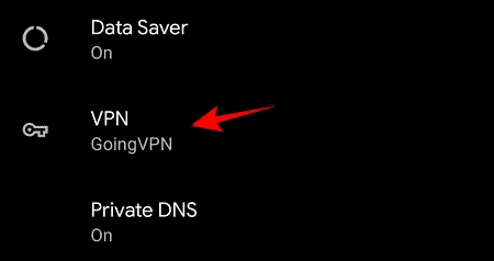 Click on VPN option