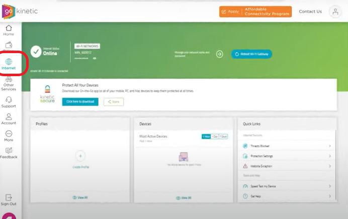 Go Kinetic home page