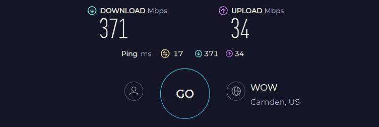 Linksys CG7500 Speed Test