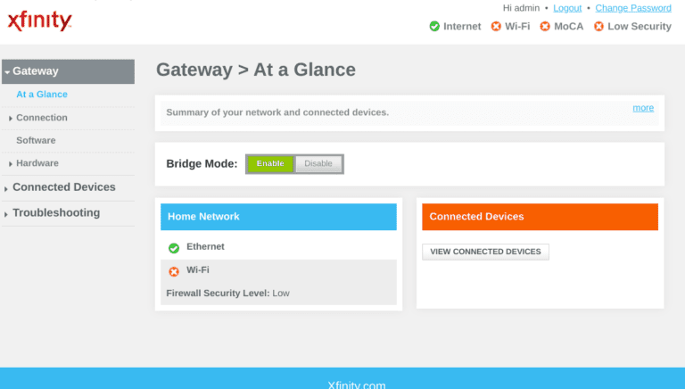 Tap on Bridge mode and then Enable