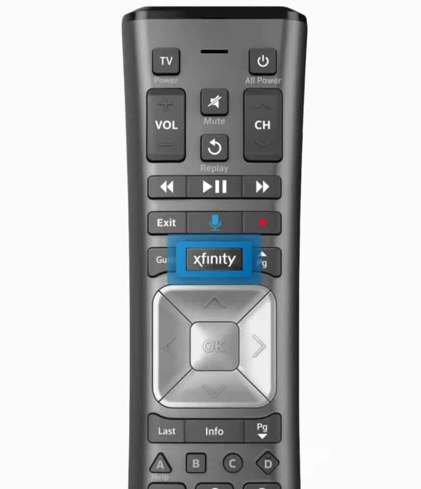 Press Xfinity Button