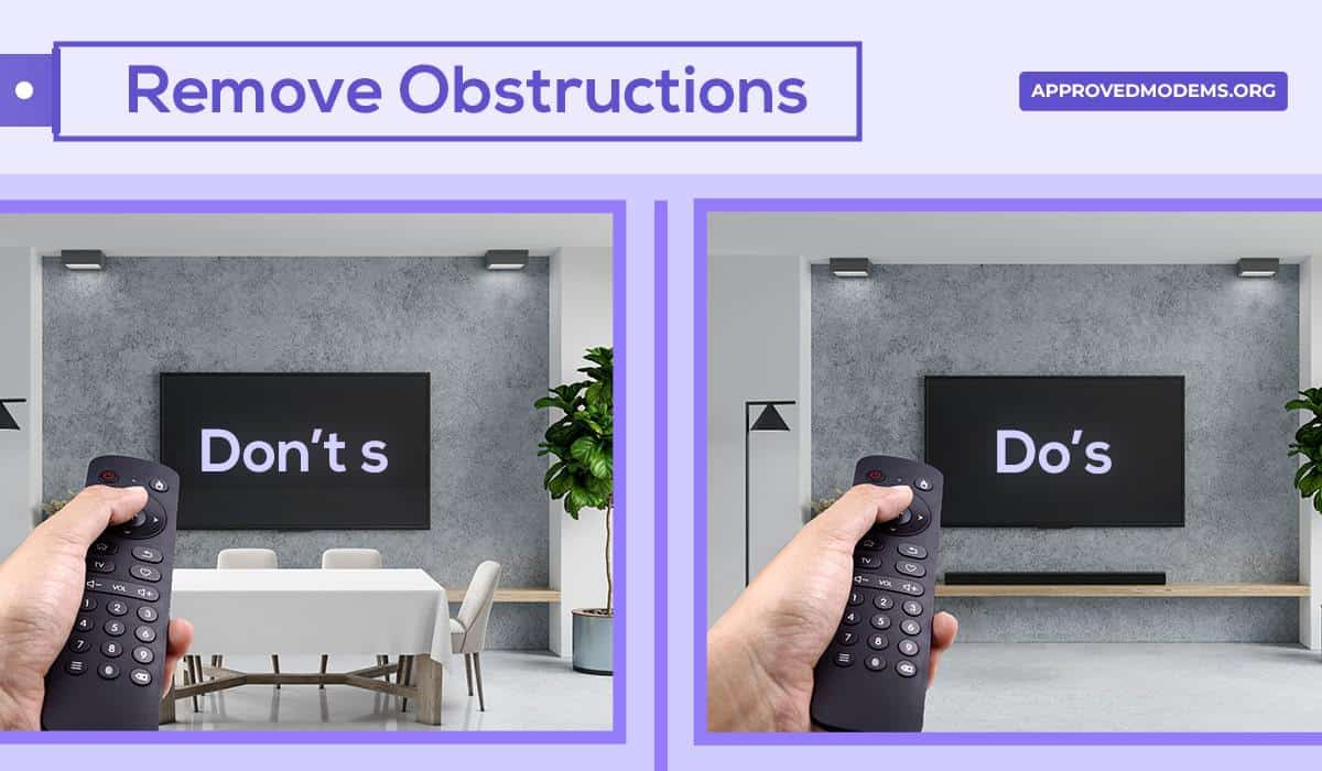 Remove Obstructions between Xfinity Remote and TV