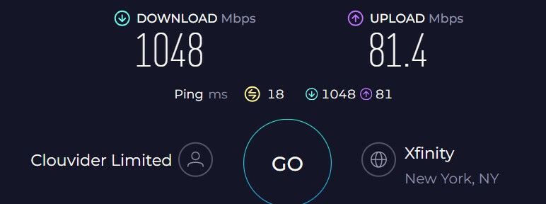 Xfinity XB8 Speed Test