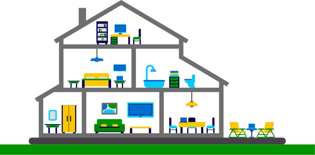 illustration of a house with whole-home WiFi