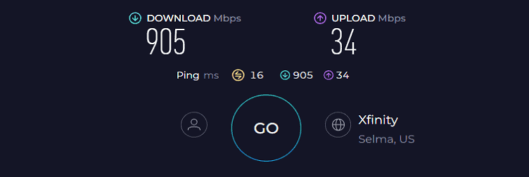 ARRIS SURFboard G36 Speed Test